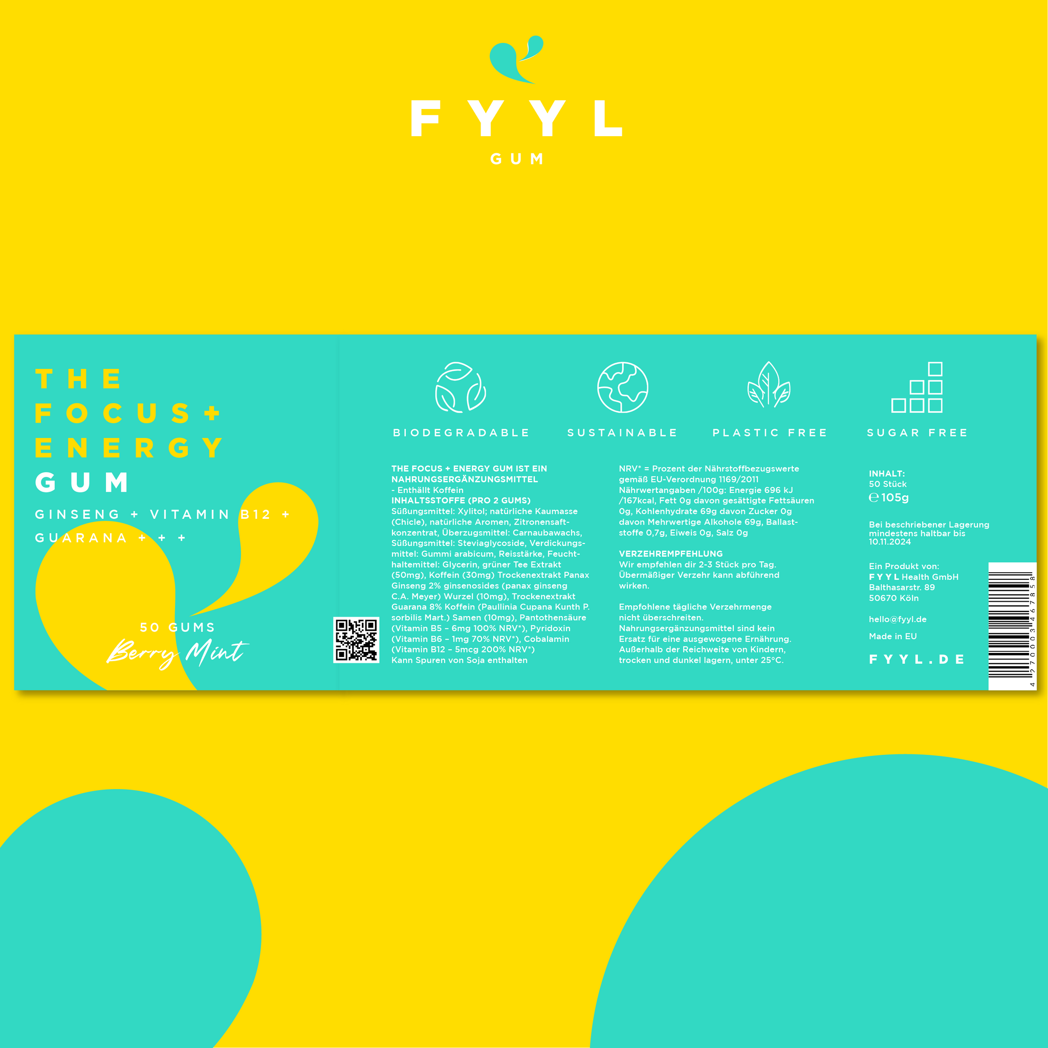 FYYL GUM | The Focus + Energy | Konzentration und Energie | Wach in Sekunden
