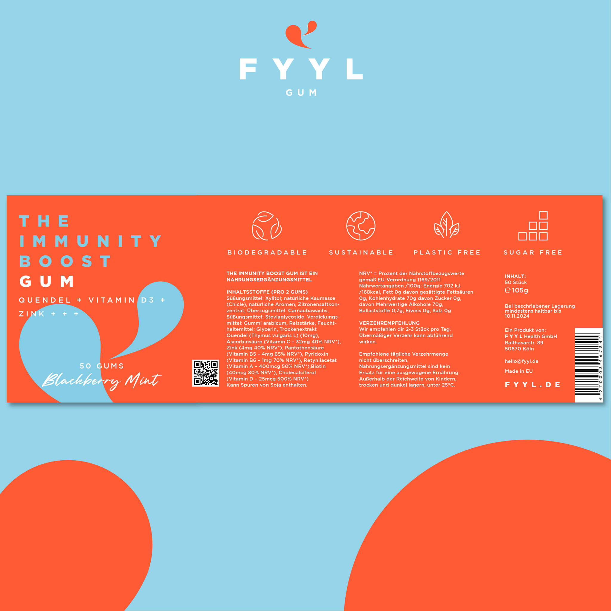 FYYL GUM | The Immunity Boost | Für dein Immunsystem | Alle wichtigen Vitamine und Mineralstoffe
