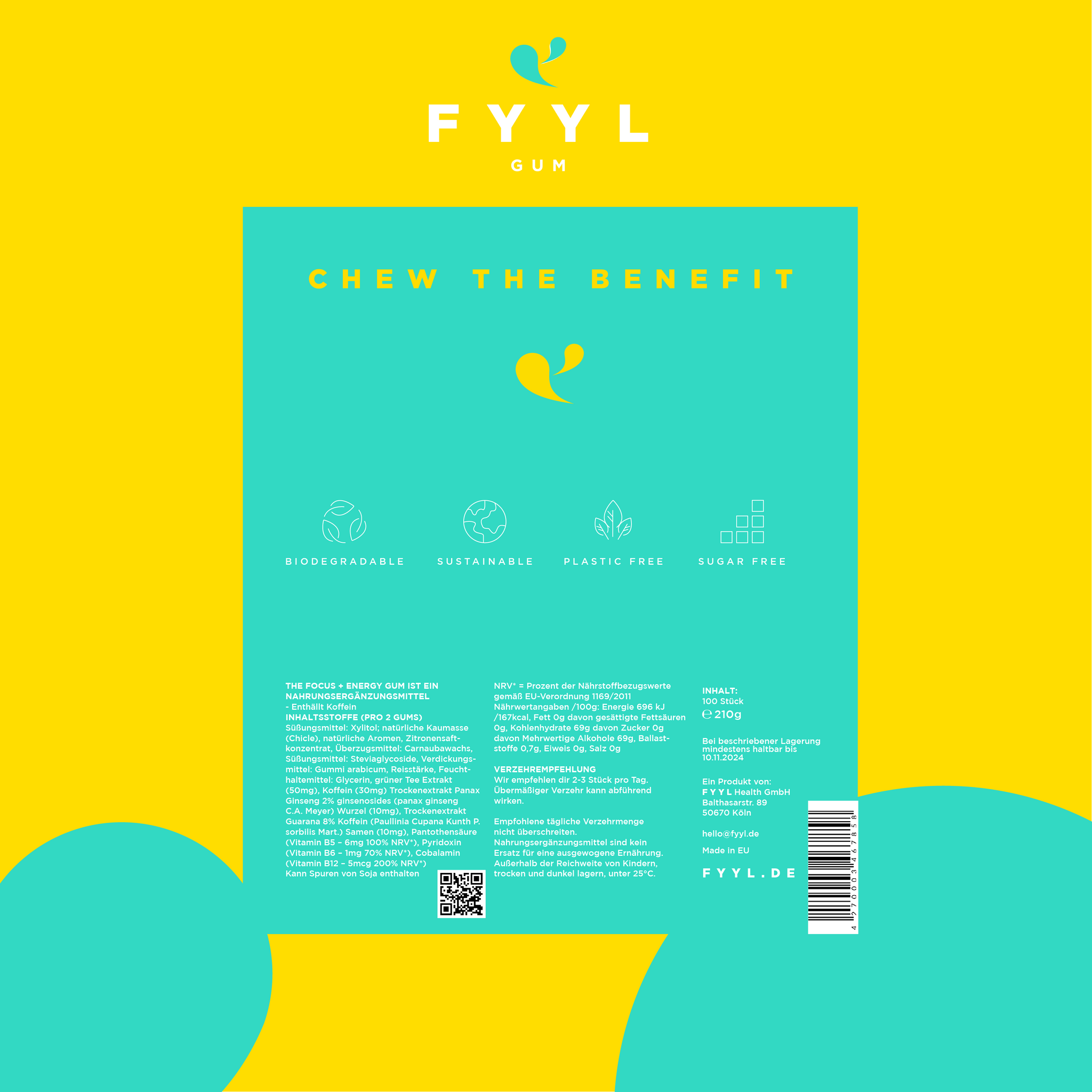 FYYL GUM | The Focus + Energy | Konzentration und Energie | Wach in Sekunden